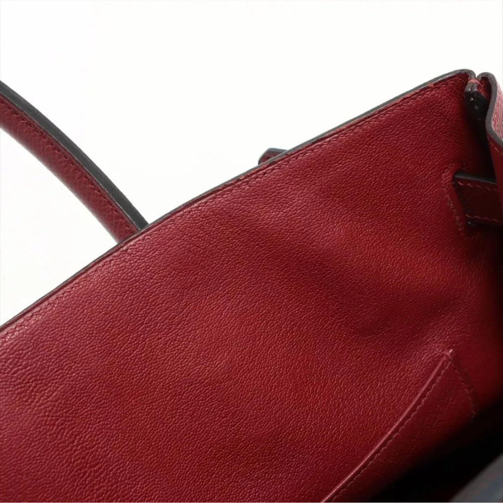 Authentic HERMES Birkin 35 courchevel leather Rouge burgundy - Picture 6 of 14